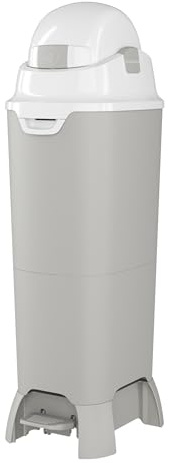 Foundations Hands Free Tall Diaper Pail with Airtight Lid - Durable & Odorless Diaper Disposal, Large Capacity, Holds up to 60 Newborn Diapers, Refill with Any Bags, Gray (9622057)