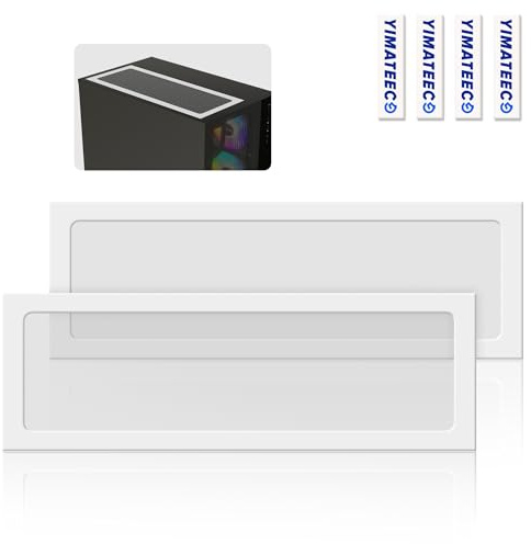 YIMATEECO 360mm PC Case Dust Filter for Computer Chassis Cooler, 2 Pack Magnetic Frame PC Case Cover Fan Filter Dust Mesh Fan Grills Dustproof Nylon 80 Mesh (Nylon, 360 x 120mm, 2pcs, White)