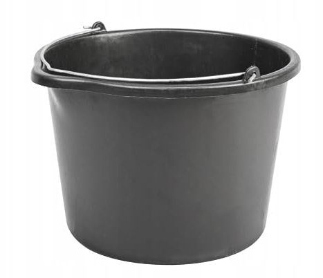 Plastic Bucket Black Heavy Duty Standard Builders Equestrian Plastic Storage Bucket With Strong Handle & Spout for Food Storage, Garden, Cleaning, Kitchen- Versatile – Colourful - Black 20L (2)
