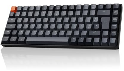 Keychron K2 Clavier de Jeu mécanique sans Fil, 84 Touches 75% Design rétroéclairées par LED Blanches Rechargeables USB-C Clavier Filaire Bluetooth, Gateron G Pro Switch Marron pour Mac/Windows