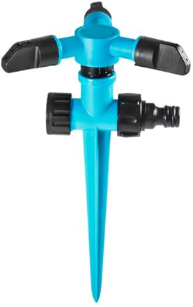 ZONADAH Irrigatore per prato, 360 irrigatore rotante, irrigatore in plastica blu, sistema di irrigazione automatico da giardino per prato, cortile, giardino all'aperto