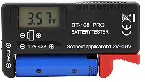 Digitaler Batteriekapazitätstester 168Pro mit LCD-Display Zum Testen von 1,2 V – 4,8 V-Batterien, Geeignet für CR2032, LR44, L736, 6F22 9 V, AAA, AA, D, C, 18650, 16340, 14500,