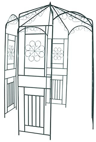 Camerina Rosenpavillon 250 cm Dunkelgrün Gartenlaube, Rosenpavillon, romantischer Gartenpavillon für Kletterpflanzen