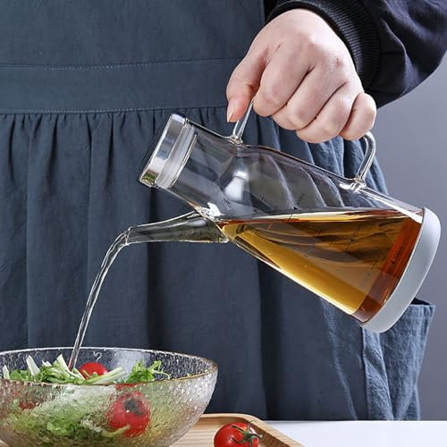 HAILM Olive Oil Dispenser Bottle for Kitchen, Glass Cooking Oil Container, Leakproof And No Drip, Easy To Fill And Clean, Great for Oil Vinegar Sauce Honey,550ml