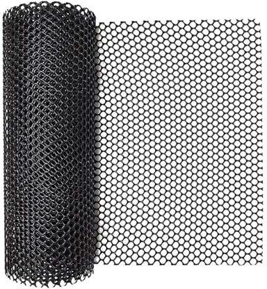 Ayztantine Drahtgitter Feinmaschig Maschendrahtgeflecht, 300 x 40 cm, Maschendrahtzaun aus Kunststoff, Maschendrahtrahmen for Geflügel, Hunde, Kaninchen, Schlangenbarriere und Gartenarbeit(Black)