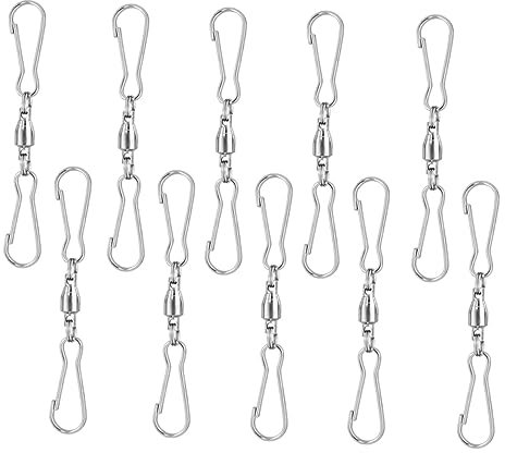 Happyyami 10stücke Windsack-clips Doppelclips Drehhaken Windspiel- Hängende Clips Aus Edelstahl