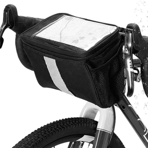 Fahrradlenker-Aufbewahrungstasche, Mountainbike-Fronttasche | Lenkeraufbewahrungstasche Rennradtasche | Navigations-Fahrrad-Handytasche mit reflektierendem Streifen für Taschenlampe, Regenmantel