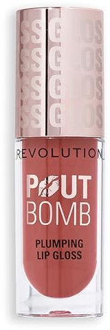 Revolution Beauty, Pout Bomb Plumping Lip Gloss, High-Shine for Glossy, Fuller & Plump Lips with Hyaluronic Acid & Peptides, Vegan & Cruelty-Free, Warm Peach Orange