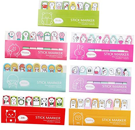 STOBOK 7stücke Haftnotizen Index-etikettenaufkleber Notizblock Notizpapier Haftnotiz Index-etikettenreiter Selbstklebende Notiz Für Büro Schule Und Zuhause