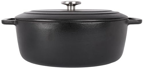 Cosy & Trendy Pentola ovale in ghisa smaltata Fontestic, nero, 6,3 l, 31 x 24 x 12 cm