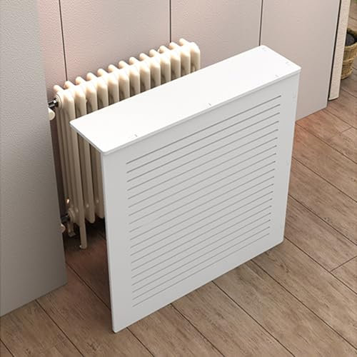 VSTQNXR Wärmepumpe Verkleidung Klima Sichtschutz Abdeckung Heizung MDF Heizkörperverkleidung Anti-Rauch-Wand Radiator Abdeckung für Außengeräte Klimaanlage(100 * 90 * 20cm)