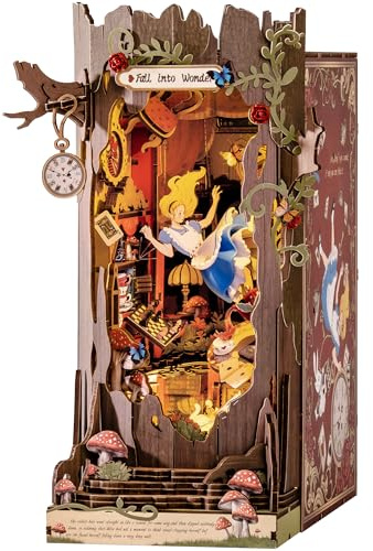 Rolife Kit Book Nook Fall into Wonder, Puzzle 3D Con Effetto Specchio | Scena boschiva fiabesca, illusione a specchio con profondità, interruttore a fungo per la luce, regalo per fan del fai da te