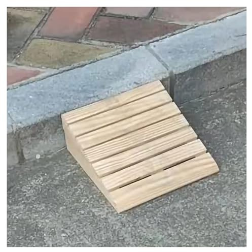 Rampas de madera para umbrales de sillas de ruedas, para puertas de 5, 7, 10, 13 y 15 cm de altura, con superficie antideslizante para escalones de casa, jardín, cobertizos y puertas(25.8x30x7cm/10.1x