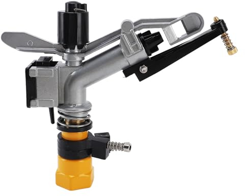 Srliya Sprinkler à Impact en Rotation Automatique à 360 Degrés, Arrosage D'irrigation à Grande pour la Pelouse de Jardin, Matériau en Alliage, 24 X 19 Cm