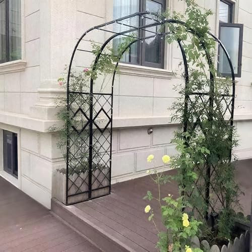 Large Garden Arch Metal Heavy Duty Arbor for Climbing Plants Black Iron Trellis Archway Pergola Outdoor Arbors Rustproof wide 1.8m 2.2m 3.7m 3.4m 1.4m