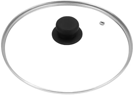 ACACIA Universal Glass Pan Lid 14cm - 32cm - Frying Glass Lid with Strong Handle - Stainless Steel Pan and Cooking Pots - Compatible with All Frying Pans, Pots, and Saucepan (28 cm)