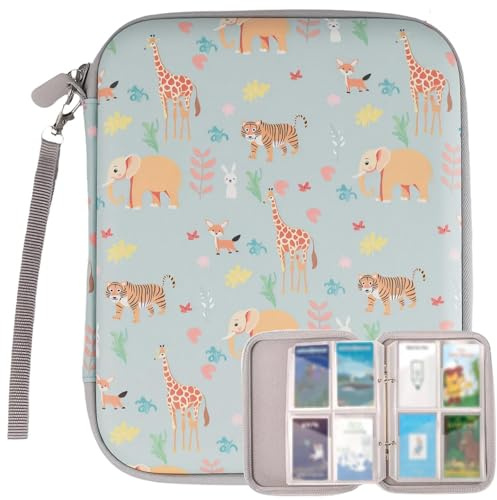 Card Collection Binder, 80-Pocket Zippered Loose-Leaf Folder, Canvas Card Box, Compatible with 2.3x3.4 Inch Cards for Yoto, Disney cards, MTG, Yu-Gi-Oh, Sports Cards (White)
