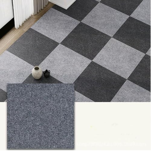 Losetas de alfombra autoadhesivas de 30×30 cm, ideales for suelos, hogar, oficina, salón y dormitorio. Cuadrados de alfombra DIY.(Light Gray,10 tiles)