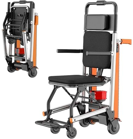 Silla Elevadora Portátil Plegable Para Escaleras,Carretilla Elevadora Eléctrica Para Subir Y Bajar Escaleras,Ayuda Para Caminar Para Adultos Y Personas Mayores Discapacitadas Grey,8Ah