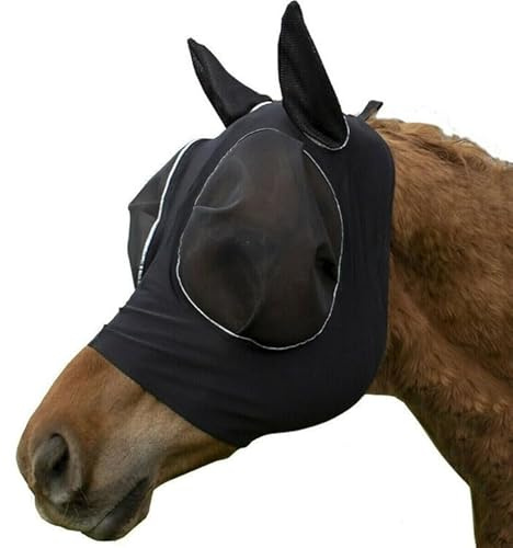 Hobby Horse Fliegenhaube l Hobby Horsing Zubehör l Hobby Horse Trense l Fliegenschutzmaske für Steckenpferd l Elastisch Hobby Horse Fliegenohren, für Pferd zum Reiten für Kinder (A, 1)