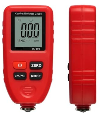 Misuratore di spessore for auto TC100 for vernice for for rivestimento Ultra-preciso 0,1 micron/0-1300 Per uso fai da te(Red)