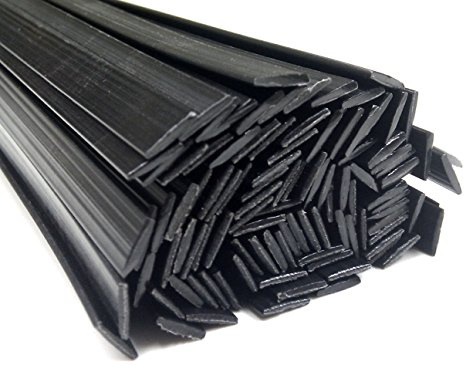 Filo saldatura plastica PP 8x1mm Piatta Nero 25 barra