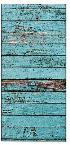 banjado® Magnettafel 37 x 78cm / Magnetwand aus Metall/Magnetpinnwand als Memoboard/Pinnwand Magnettafel Küche, Büro, Kinderzimmer inkl. 4 Magnete & Montageset - Motiv Blaue Holzlatten