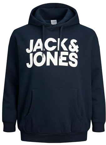 JACK & JONES Jjecorp Logo Sweat Hood Noos, Sweat-Shirt À Capuche Homme, Bleu (Navy Blazer Detail:Reg Fit), Medium