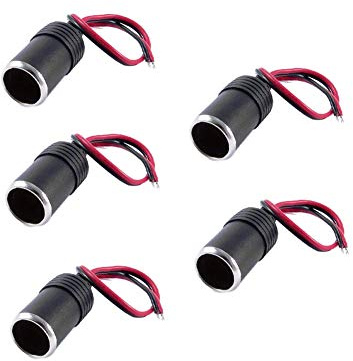 Yohii Car Charger Power Female Cigarette Lighter Socket Plug Adapter 26cm Cable Pack of 5- (G7.23)