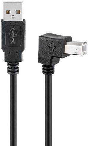 CABLEPELADO Gewinkeltes Druckerkabel | USB-Druckerkabel 90º | USB 2.0 Kabel Typ A zu Typ B | Kompatibel mit HP, Epson, Canon, Brother, Lexmark, Scanner, Festplatte, Fotografie | Schwarz | 5 Meter