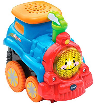 Vtech TUT TUT Baby Flitzer - Press and Go Lokomotive – Spielzeugauto mit Musik, aufleuchtender Taste und spannenden Geräuschen – Für Kinder von 1-5 Jahren