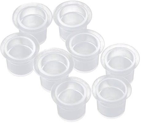 Healifty 100 Stücke Tattoo Tassen Einweg Tattoo Kappe Tattoo Farbkappen Pigment Tassen Permanent Wimpern Makeup Augenbrauen 8mm (weiß)