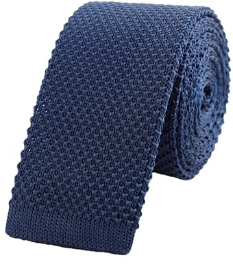 WANYING Herren 5.7cm Schmale Krawatte Strickkrawatte Gestrickte Narrow Krawatte Knit Tie Retro Vintage Casual Büro Basic - Einfarbig