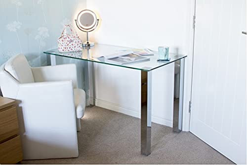 Mesa de mesa de cristal transparente para comedor, vestidor y escritorio, mesa ártica, 1500 mm x 890 mm x 730 mm