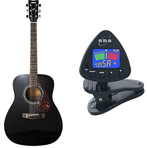 Yamaha F370 Full Size Steel String Acoustic Guitar - Traditional Western Body & Clip on Chromatic Tuner