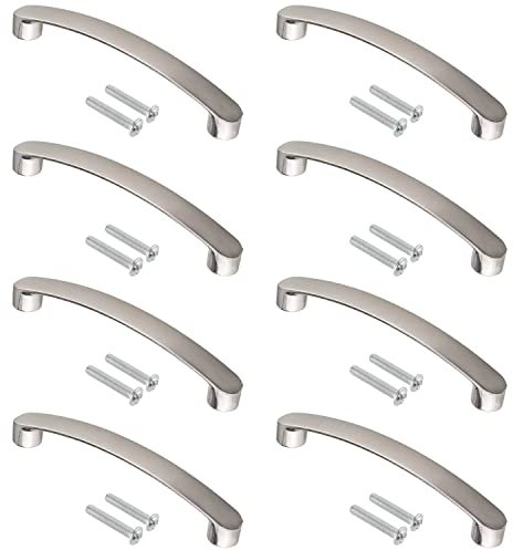 Unvtap Möbelgriffe Schrankgriffe 96mm Lochabstand 8 Stück Aluminium Küchengriffe, Silber Möbelgriff Schrankgriff, Moderne Stil Schubladengriffe für Schubladen, Schranktüren, Küchenschränke