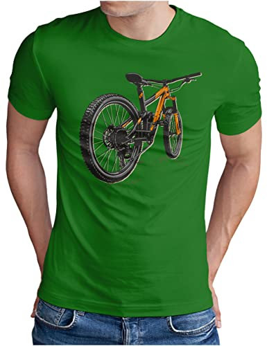 OM3® Mountainbike T-Shirt - Herren - Fahrrad MTB Radfahrer Bicycle Biking Graphic - Grün, 4XL