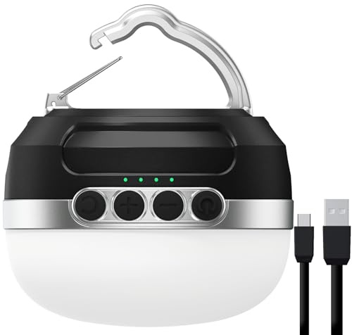 LED Campinglampe 8400mAh akku, RGB Farbwechsel Camping Laterne mit USB C Aufladbar, 5 Lichtmodi, Stufenloses Dimmen, Wasserdicht und Starker Magnet Camping Lampe für Wandern, Stromausfälle, Notfall