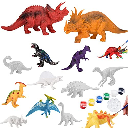 Kit Pintura Dinosaurios, Figuras para Pintar, Juguetes Niños 3-10 Años, Regalos para Cumpleaños, Navidad, Comunión