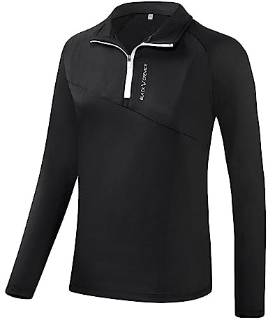 Black Crevice Damen Zipper Funktionsshirt I Hochwertiges Damen-Funktionsshirt aus Polyester-Elastan I Feuchtigkeitsregulierendes Sport-Funktionsshirt I Bequemes Sport Shirt Damen