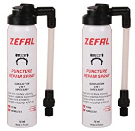 ZEFAL Repair Spray Bundle Pack – Instant Inflation Bicycle Tyre Puncture Quick Repair Spray – Presta and Schrader – 2 x 75 ml Bottles