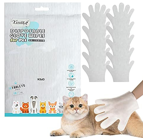 Firulab Dog Cleaning Gloves Wipes, Cleaning & Deodorizing Pet Wipes, Pet Wipes for Dogs & Cats Wash Gloves, Cleansing Grooming No Rinse Thick Extra Puppy Wipes for Pets