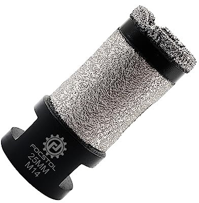 FOCSTOL Punte per Trapano Diamantate - 25mm Fresa Diamantata per Porcellanato Piastrelle Ceramica Marmo Granito Quarzo M14 Filettatura