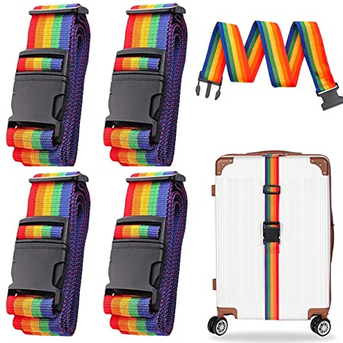 Koffergurt Kofferband Koffergurte Kofferbänder Luggage Gurt Strap, 4 St. | Individuell Gestaltet