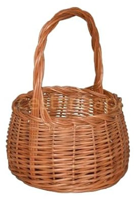 Cesteria Aparici Cesta de recogida de huevos redonda de mimbre, cesta de recolección de frutas en sauce tejido tradicional, decoración para la cocina y el hogar. Comprobar Medidas