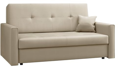 Mirjan24 Sofa Viva Bis III mit Schlaffunktion, Bettsofa, 3 Sitzer Polstersofa mit Bettkasten inkl. Kissen, Sofagarnitur, Schlafsofa Farbauswahl, Wohnlandschaft (Manila 02)