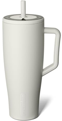 BrüMate Era 40oz Tumbler with Handle and Straw, 100% Leak Proof Insulated Tumbler, Stainless Steel, Cup Holder Friendly Base, 40oz (Dune)