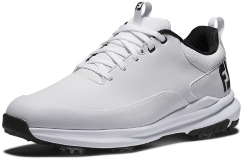 FootJoy Men's Tour Rival Golf Shoe, White/White/Black, 10.5