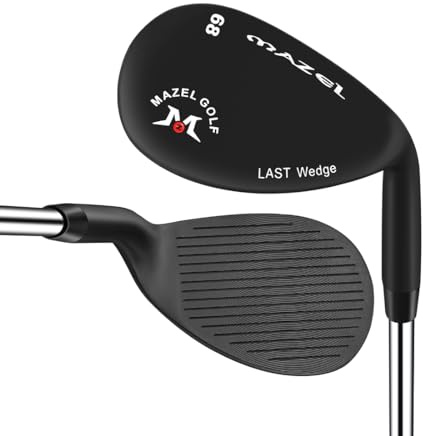 MAZEL Golfkeile, 68, 70, 72 Grad, Golfkeil, 89,9 cm, Rechtshänder, QPQ, Schwarz, CNC-gefräste Oberfläche, Sandkeil, Golfschläger für Herren (QPQ Black Single,RH, 72 Degree)