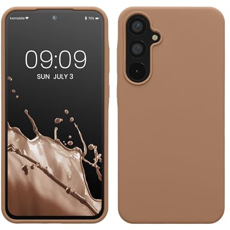 kwmobile Cover per Samsung Galaxy A55 5G Custodia - Back Case per Smartphone in Silicone TPU - Protezione Gommata - color cappuccino